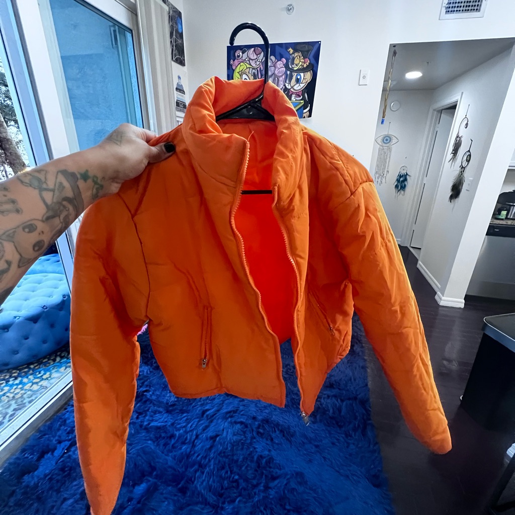 Orange, Puffer Jacket
